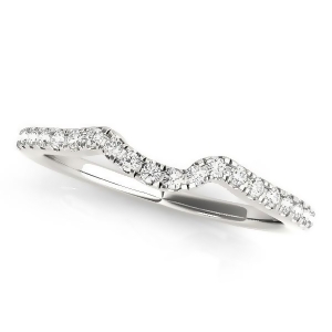 Women's Wedding Ring Contoured Diamond Band Platinum 0.12ct - All