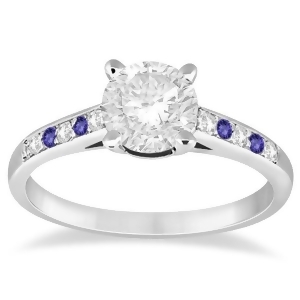 Cathedral Tanzanite and Diamond Engagement Ring Platinum 0.20ct - All