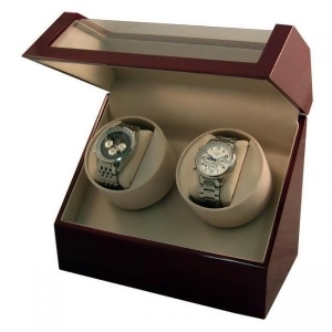 Battery Powered Dual Automatic Watch Winder in Cherrywood - All
