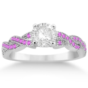 Infinity Twisted Pink Sapphire Engagement Ring in Palladium 0.25ct - All