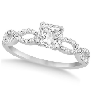 Infinity Princess Cut Diamond Engagement Ring 14k White Gold 2.00ct - All