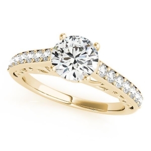 Vintage Style Cathedral Diamond Engagement Ring 14k Yellow Gold 2.33ct - All