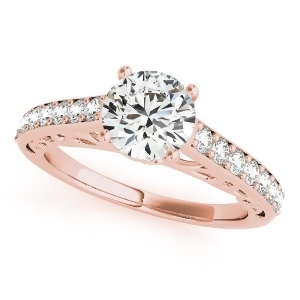 Vintage Style Cathedral Diamond Engagement Ring 14k Rose Gold 2.33ct - All