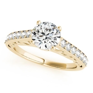 Vintage Style Cathedral Diamond Engagement Ring 18k Yellow Gold 2.33ct - All