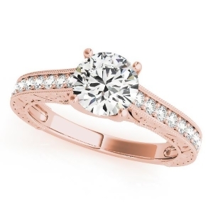 Vintage Round Cut Diamond Engagement Ring 14k Rose Gold 2.25ct - All
