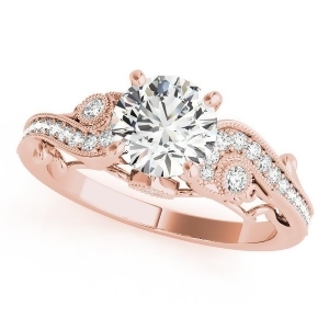 Vintage Swirl Diamond Engagement Ring 14k Rose Gold 2.20ct - All