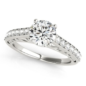 Vintage Style Cathedral Diamond Engagement Ring Platinum 2.33ct - All