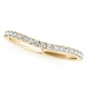 Diamond Curved Wedding Band in 18k Yellow Gold 0.20ct - All
