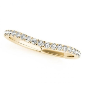 Diamond Curved Wedding Band in 14k Yellow Gold 0.20ct - All
