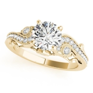 Vintage Swirl Diamond Engagement Ring 14k Yellow Gold 2.20ct - All