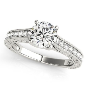 Vintage Round Cut Diamond Engagement Ring Palladium 2.25ct - All