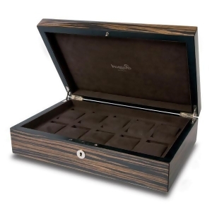 Rapport London Macassar Wood Ten Watch Box Storage - All