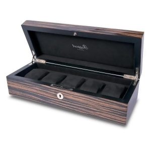 Rapport London Macassar Wood Five Watch Box Storage - All