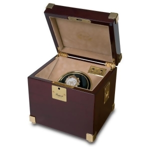Rapport London Captain's Single Watch Winder in Polished Mahogany Wood - All
