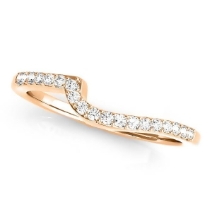 Diamond Accented Contour Shape Wedding Band in 14k Rose Gold 0.25ct - All