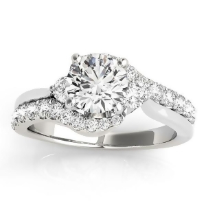 Diamond Bypass Engagement Ring Setting in 14k White Gold 0.50ct - All