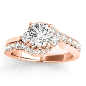 Diamond Bypass Engagement Ring Setting in 14k Rose Gold 0.50ct - All
