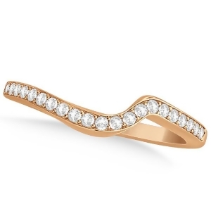Diamond Accented Contour Shape Wedding Band in 14k Rose Gold 0.20ct - All