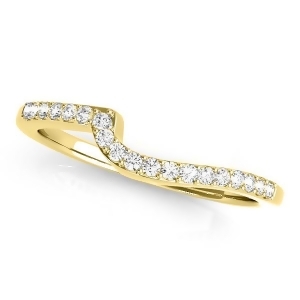 Diamond Accented Contour Shape Wedding Band in 14k Yellow Gold 0.25ct - All