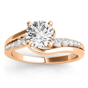 Diamond Engagement Ring Setting Swirl Design in 14k Rose Gold 0.25ct - All