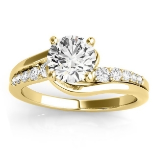 Diamond Engagement Ring Setting Swirl Design in 14k Yellow Gold 0.25ct - All