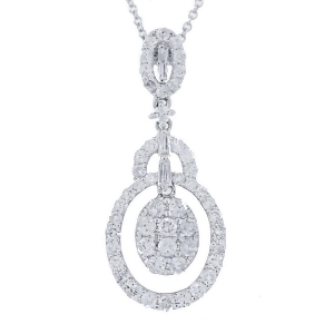 1.20Ct 18k White Gold Diamond Pendant Necklace - All