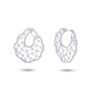 1.84Ct 14k White Gold Diamond Earrings - All
