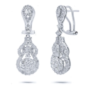 2.13Ct 18k White Gold Diamond Earrings - All