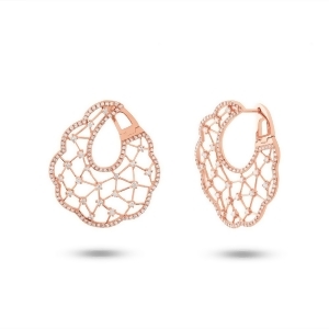 1.84Ct 14k Rose Gold Diamond Earrings - All