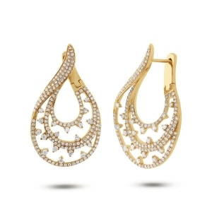 2.10Ct 14k Yellow Gold Diamond Earrings - All
