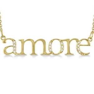 Amore Diamond Pendant Necklace in 14k Yellow Gold 0.08ct - All