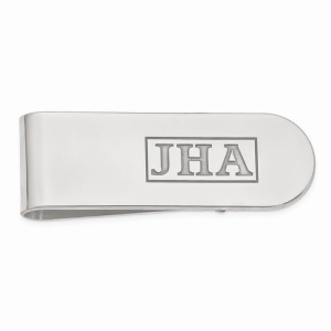 Recessed Letters Monogram Initial Money Clip in Sterling Silver - All