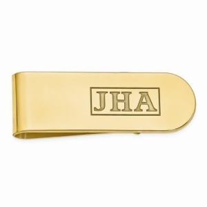 Recessed Letters Monogram Initial Money Clip in 14k Yellow Gold - All