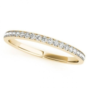 Semi Eternity Pave Diamond Wedding Band in 14k Yellow Gold 0.20ct - All