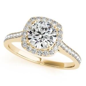 Diamond Accented Halo Engagement Ring in 14k Yellow Gold 1.33ct - All