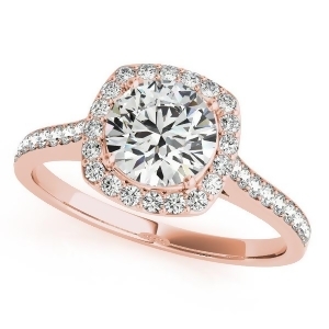 Diamond Accented Halo Engagement Ring in 14k Rose Gold 1.33ct - All