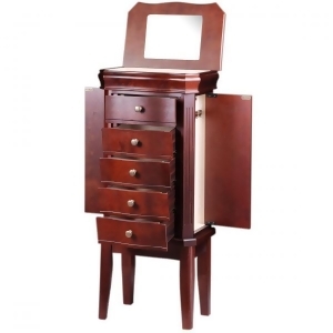Women's Standing Jewelry Armoire w/ Mirror in Cherrywood - All