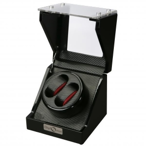 High Gloss Black Double Watch Winder Cube - All