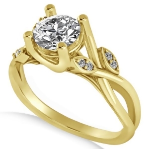 Diamond Accented Tree Engagement Ring in 14k Yellow Gold 1.08ct - All