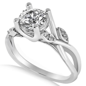 Diamond Accented Tree Engagement Ring in 14k White Gold 1.08ct - All