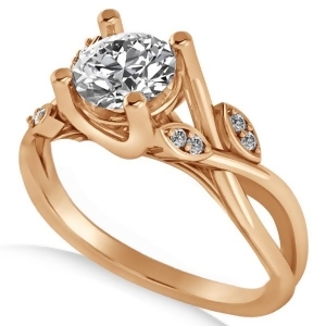 Diamond Accented Tree Engagement Ring in 14k Rose Gold 1.08ct - All