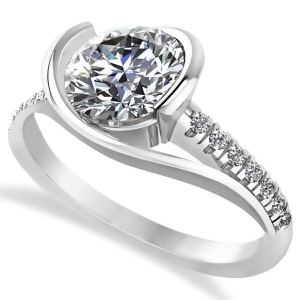 Diamond Twisted Engagement Ring in 14k White Gold 1.71ct - All