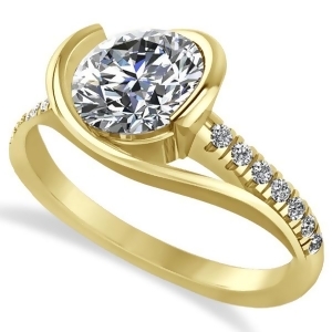 Diamond Twisted Engagement Ring in 14k Yellow Gold 1.71ct - All