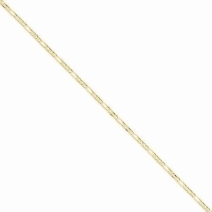 Concave Open Figaro Chain Necklace in 14k Yellow Gold - All