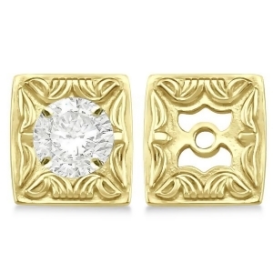 Scrollwork Fashion Earring Jackets in Plain Metal 14k Yellow Gold - All