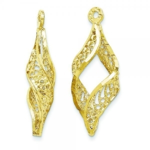 Filigree Swirl Earring Jackets in Plain Metal 14k Yellow Gold - All