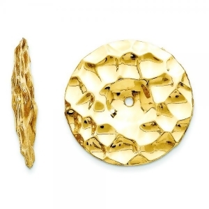 Hammered Disc Earring Jackets in Plain Metal 14k Yellow Gold - All