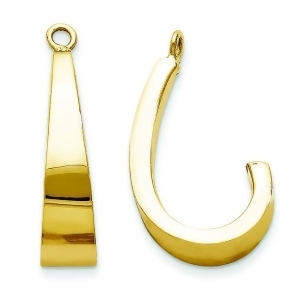 J-hoop Earring Jackets in Plain Metal 14k Yellow Gold - All