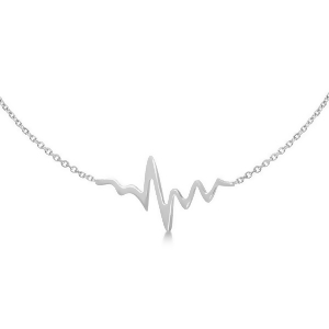 Adjustable Heartbeat Bracelet in 14k White Gold - All