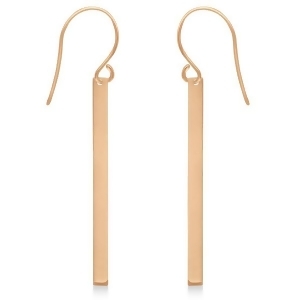 Fishhook Dangling Bar Earrings in 14k Rose Gold - All